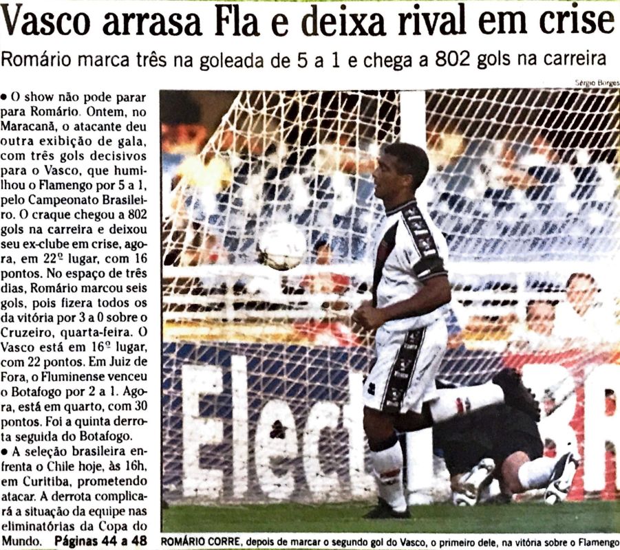 Leia mais sobre o artigo Vasco arrasa Fla e deixa rival em crise